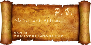 Pásztori Vilmos névjegykártya
