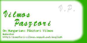 vilmos pasztori business card