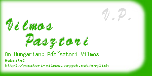 vilmos pasztori business card